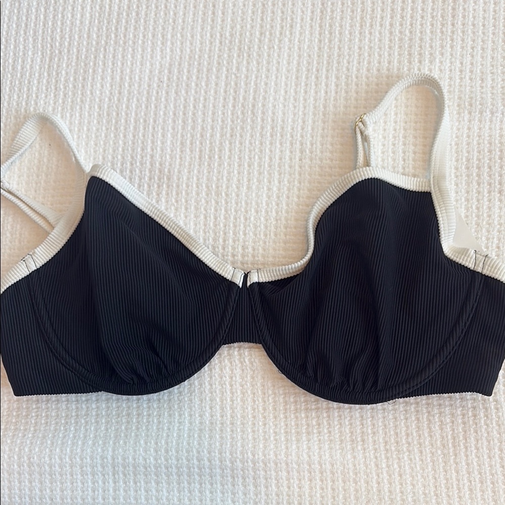 Abercrombie & Fitch Black Bikini Top with White Trim